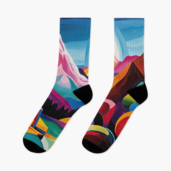 Item preview, Explore "Simplistic & Minimalistic Alps" with Bauhaus Flair and Vivid Colors designed and sold by ArtificialGenes.