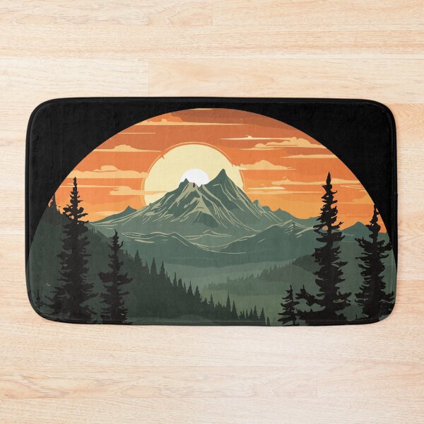 Item preview, Beautiful sunset in the mountains with forest and river designed and sold by twisted-dot.