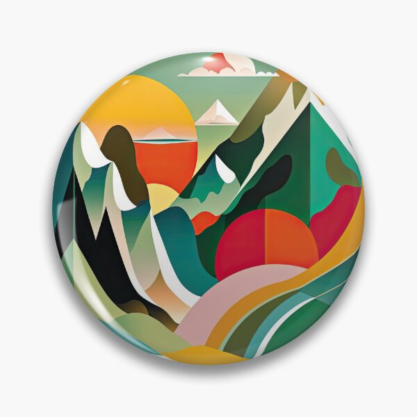 Item preview, Explore "Simplistic & Minimalistic Alps" with Bauhaus Flair and Vivid Colors designed and sold by ArtificialGenes.