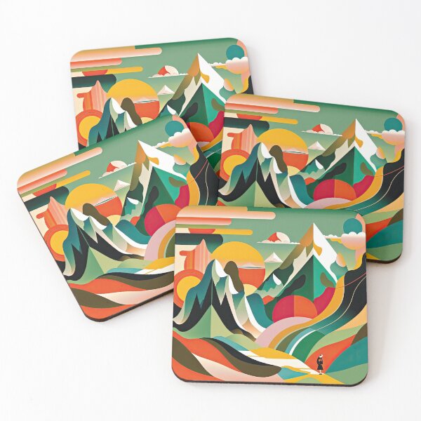 Item preview, Explore "Simplistic & Minimalistic Alps" with Bauhaus Flair and Vivid Colors designed and sold by ArtificialGenes.