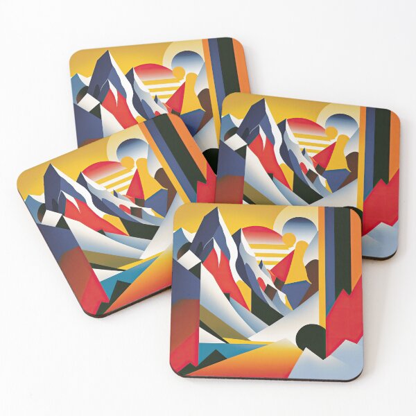 Item preview, Explore "Simplistic & Minimalistic Alps" with Bauhaus Flair and Vivid Colors designed and sold by ArtificialGenes.