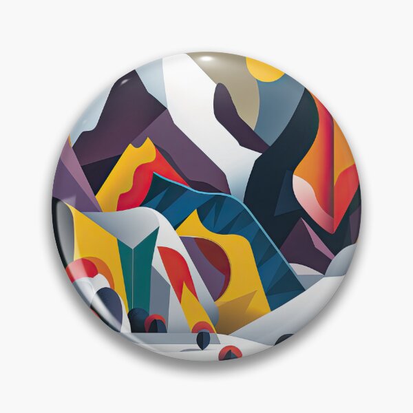 Item preview, Explore "Simplistic & Minimalistic Alps" with Bauhaus Flair and Vivid Colors designed and sold by ArtificialGenes.