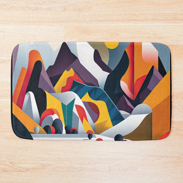 Item preview, Explore "Simplistic & Minimalistic Alps" with Bauhaus Flair and Vivid Colors designed and sold by ArtificialGenes.