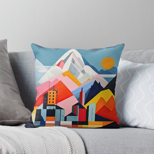 Item preview, Explore "Simplistic & Minimalistic Alps" with Bauhaus Flair and Vivid Colors designed and sold by ArtificialGenes.