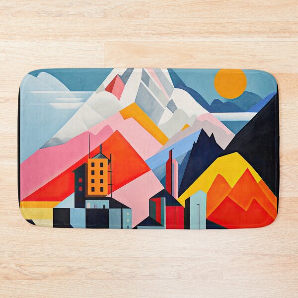 Item preview, Explore "Simplistic & Minimalistic Alps" with Bauhaus Flair and Vivid Colors designed and sold by ArtificialGenes.