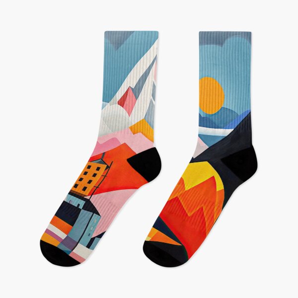 Item preview, Explore "Simplistic & Minimalistic Alps" with Bauhaus Flair and Vivid Colors designed and sold by ArtificialGenes.