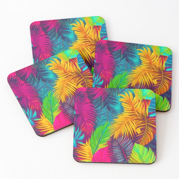 Item preview, Vibrant Neon Tropical Pastel Palm Leaves Pattern Décor  designed and sold by SassyArtistry.