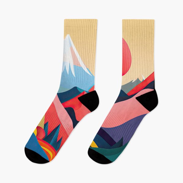 Item preview, Explore "Simplistic & Minimalistic Alps" with Bauhaus Flair and Vivid Colors designed and sold by ArtificialGenes.
