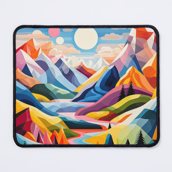 Item preview, Explore "Simplistic & Minimalistic Alps" with Bauhaus Flair and Vivid Colors designed and sold by ArtificialGenes.