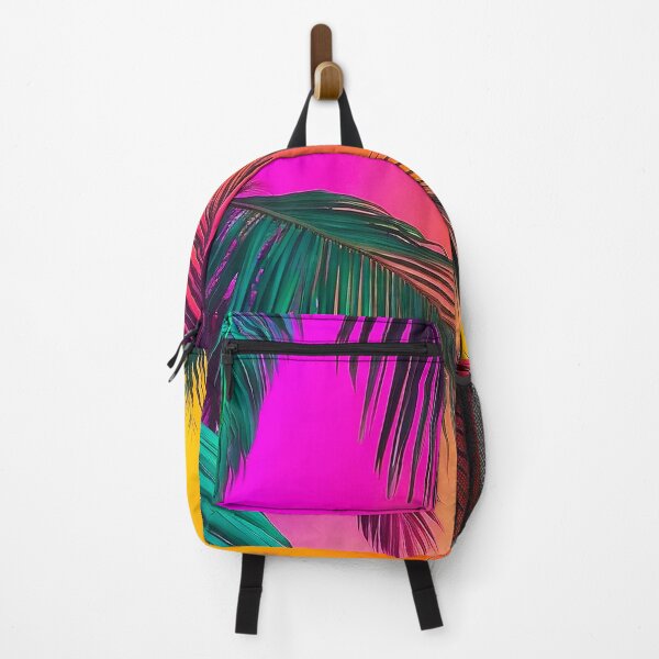 Item preview, Vibrant Neon Tropical Pastel Palm Leaves Pink Sky Pattern Décor designed and sold by SassyArtistry.