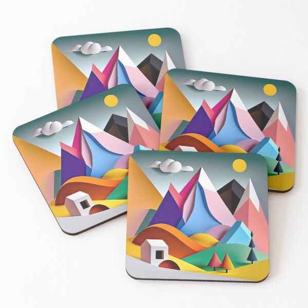 Item preview, Explore "Simplistic & Minimalistic Alps" with Bauhaus Flair and Vivid Colors designed and sold by ArtificialGenes.