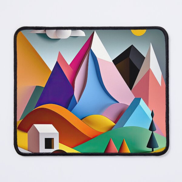 Item preview, Explore "Simplistic & Minimalistic Alps" with Bauhaus Flair and Vivid Colors designed and sold by ArtificialGenes.