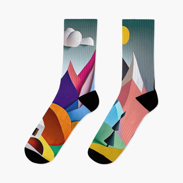 Item preview, Explore "Simplistic & Minimalistic Alps" with Bauhaus Flair and Vivid Colors designed and sold by ArtificialGenes.