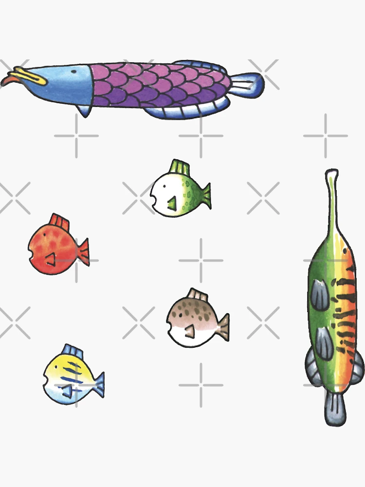 Fishing Wii Sports Fish Species - Seamless Pattern Sticker for Sale by  maura41