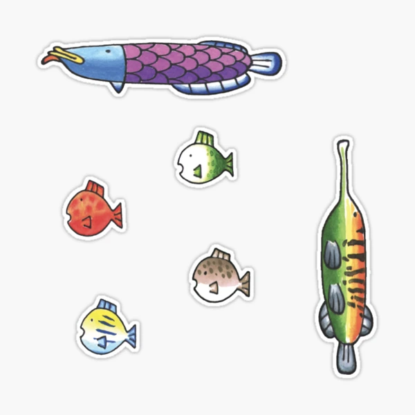 Fishing Wii Sports Fish Species - Seamless Pattern | Sticker