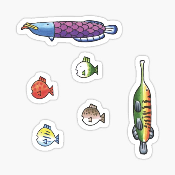 Fishing Wii Sports Fish Species - Seamless Pattern Sticker for