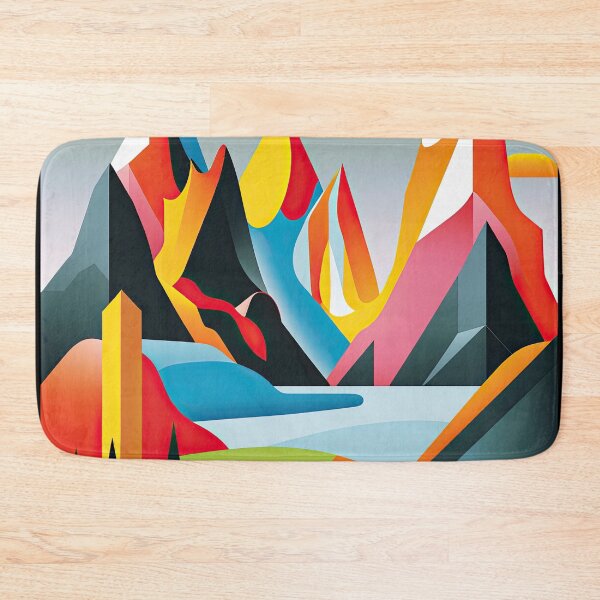 Item preview, Explore "Simplistic & Minimalistic Alps" with Bauhaus Flair and Vivid Colors designed and sold by ArtificialGenes.