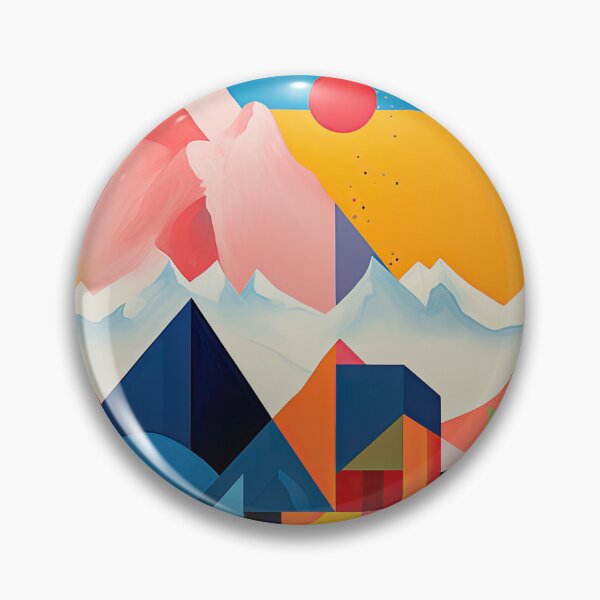 Item preview, Explore "Simplistic & Minimalistic Alps" with Bauhaus Flair and Vivid Colors designed and sold by ArtificialGenes.