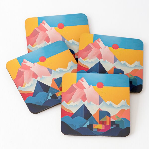 Item preview, Explore "Simplistic & Minimalistic Alps" with Bauhaus Flair and Vivid Colors designed and sold by ArtificialGenes.
