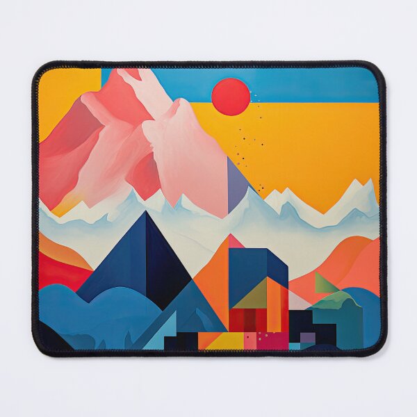 Item preview, Explore "Simplistic & Minimalistic Alps" with Bauhaus Flair and Vivid Colors designed and sold by ArtificialGenes.