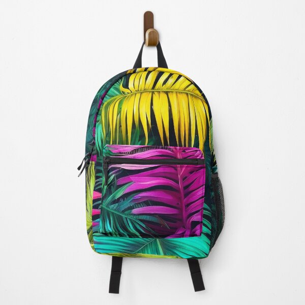 Item preview, Vibrant Neon Tropical Palm Leaves Pattern Garden Décor designed and sold by SassyArtistry.