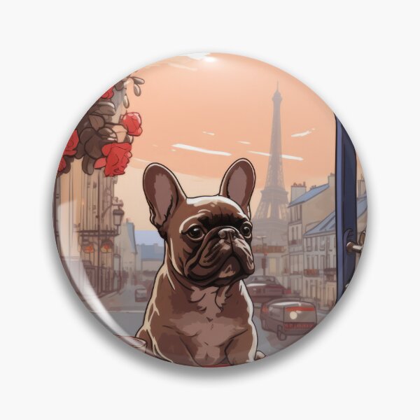 Item preview, French Bulldog in a Parisian Cafe designed and sold by Johnelh.