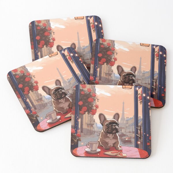 Item preview, French Bulldog in a Parisian Cafe designed and sold by Johnelh.