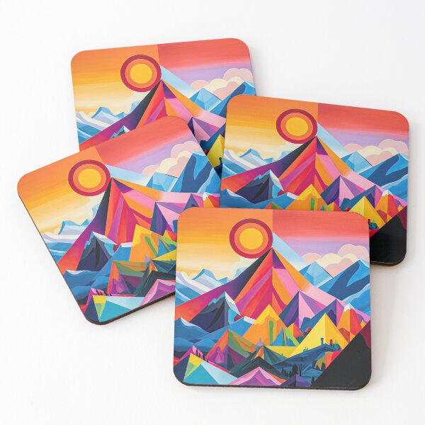 Item preview, Explore "Simplistic & Minimalistic Alps" with Bauhaus Flair and Vivid Colors designed and sold by ArtificialGenes.