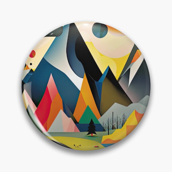 Item preview, Explore "Simplistic & Minimalistic Alps" with Bauhaus Flair and Vivid Colors designed and sold by ArtificialGenes.