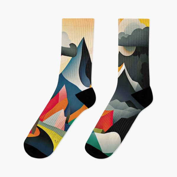 Item preview, Explore "Simplistic & Minimalistic Alps" with Bauhaus Flair and Vivid Colors designed and sold by ArtificialGenes.