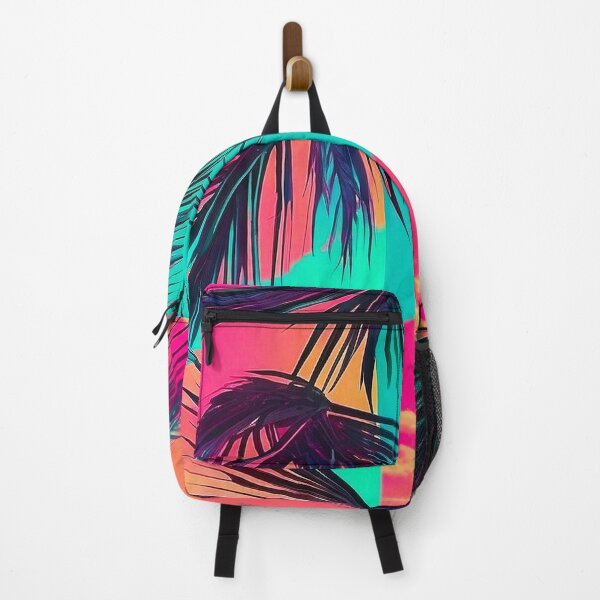 Item preview, Abstract Teal Vibrant Neon Tropical Palm Leaves Sky Pattern Décor designed and sold by SassyArtistry.