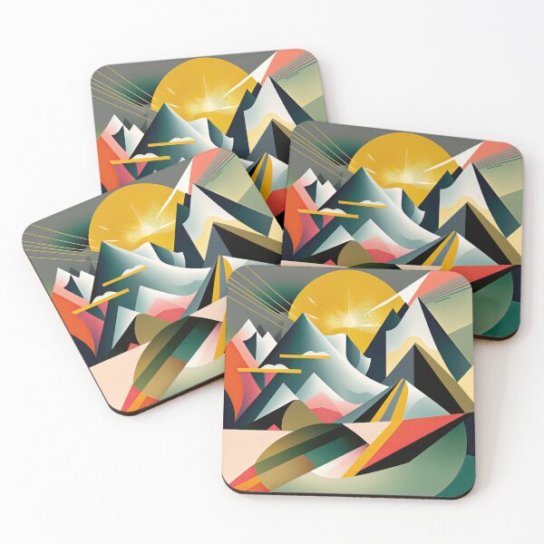 Item preview, Explore "Simplistic & Minimalistic Alps" with Bauhaus Flair and Vivid Colors designed and sold by ArtificialGenes.