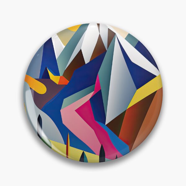 Item preview, Explore "Simplistic & Minimalistic Alps" with Bauhaus Flair and Vivid Colors designed and sold by ArtificialGenes.