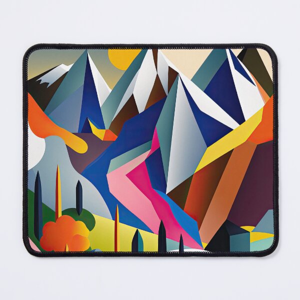 Item preview, Explore "Simplistic & Minimalistic Alps" with Bauhaus Flair and Vivid Colors designed and sold by ArtificialGenes.