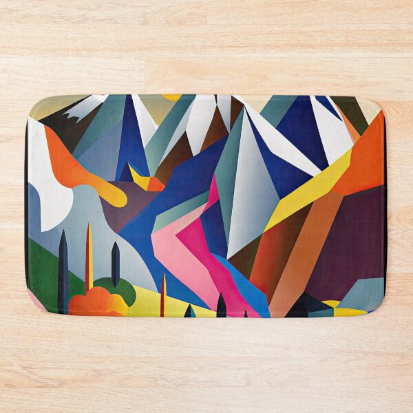 Item preview, Explore "Simplistic & Minimalistic Alps" with Bauhaus Flair and Vivid Colors designed and sold by ArtificialGenes.
