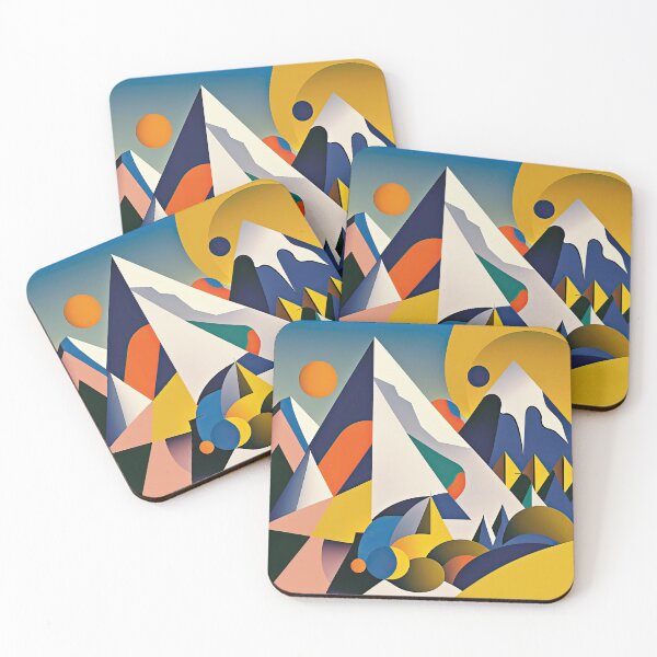 Item preview, Explore "Simplistic & Minimalistic Alps" with Bauhaus Flair and Vivid Colors designed and sold by ArtificialGenes.