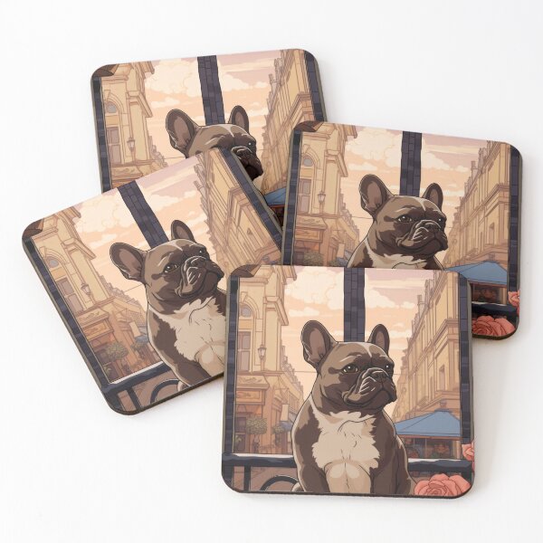 Item preview, French Bulldog in a Parisian Cafe designed and sold by Johnelh.