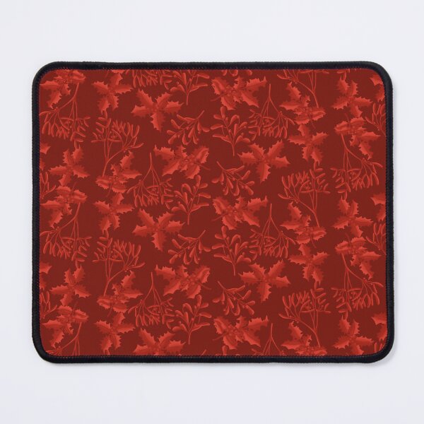 Item preview, Deep Red Winter Berry Scene - Monochrome - Cozy Winter Collection Fabric designed and sold by GenAumonier.