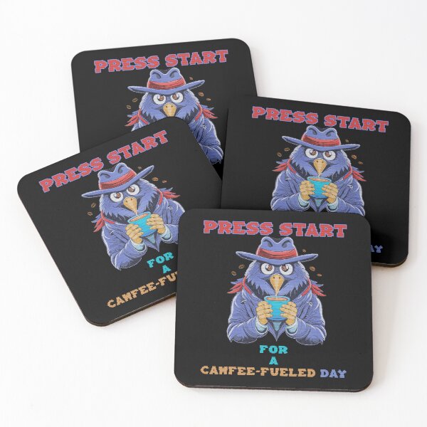 Item preview, Press Start for a Cawfee-Fueled Day Cawfee Crow designed and sold by Kacpi-Design.