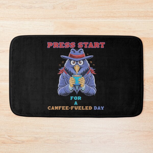 Item preview, Press Start for a Cawfee-Fueled Day Cawfee Crow designed and sold by Kacpi-Design.