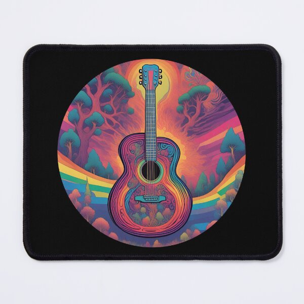 Item preview, Colorful Psychedelic Guitar in Nature with Trees designed and sold by TreetopStudios.