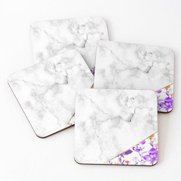 Item preview, Marble & Gold Purple Floral designed and sold by SoNifty.