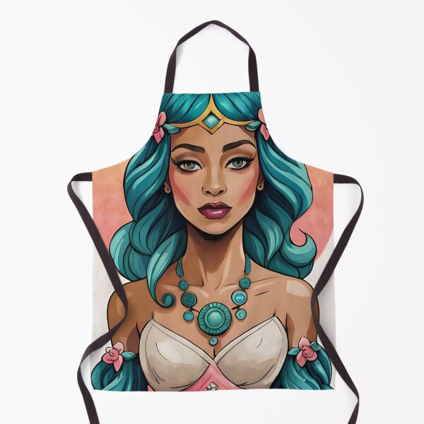Item preview, Glam Woman Teal Sleeved Gemstone Pink Flower Goddess designed and sold by Melan Designs.