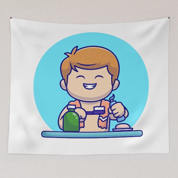 Item preview, Boy Brushing Teeth designed and sold by hjian8219.