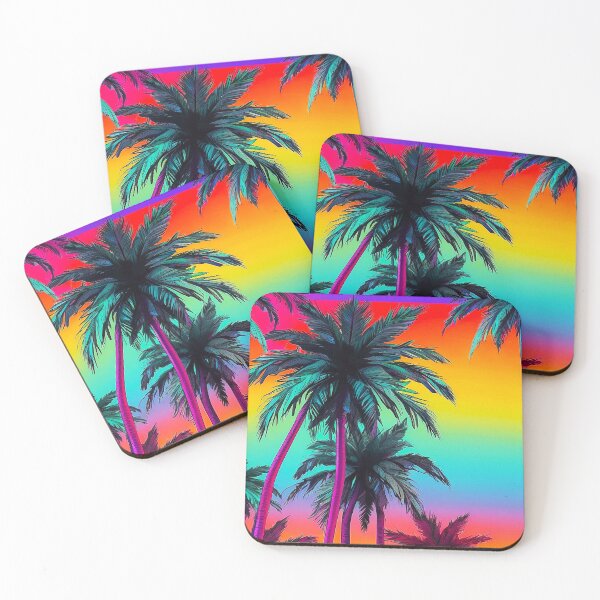 Item preview,  Retro Vibrant Pastel Neon Tropical Palm Trees Summer Sunset  designed and sold by SassyArtistry.