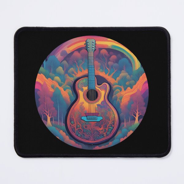 Item preview, Colorful Psychedelic Guitar in Nature with Trees designed and sold by TreetopStudios.