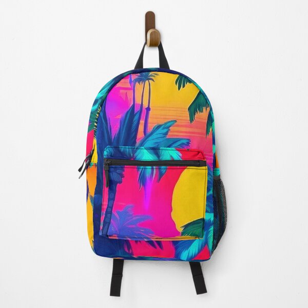 Item preview, Retro Vibrant Neon Tropical Sunset Palm Trees Decor designed and sold by SassyArtistry.