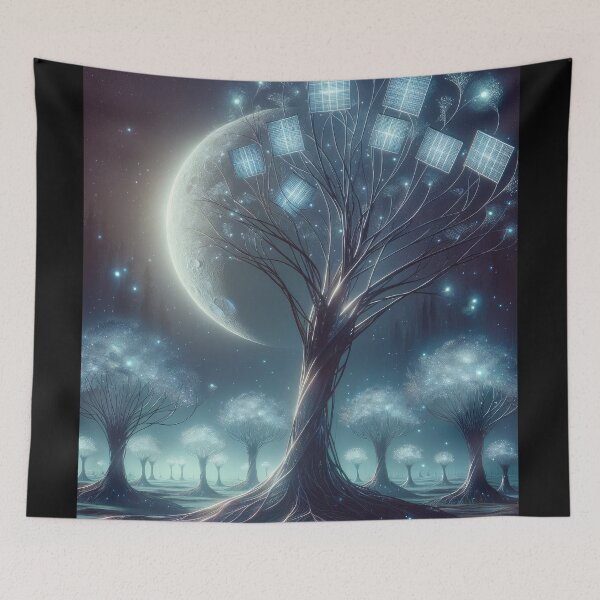 Item preview, Galactic Grove - The Symphony of Celestial Trees designed and sold by Newpixelland.