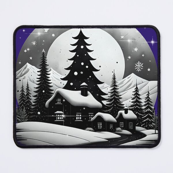 Item preview, CHRISTMAS VILLAGE, SNOW, STARS CHRISTMAS TREE designed and sold by Meandmyshop.