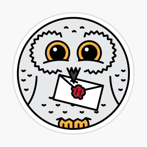 White Owl with Envelope Sticker